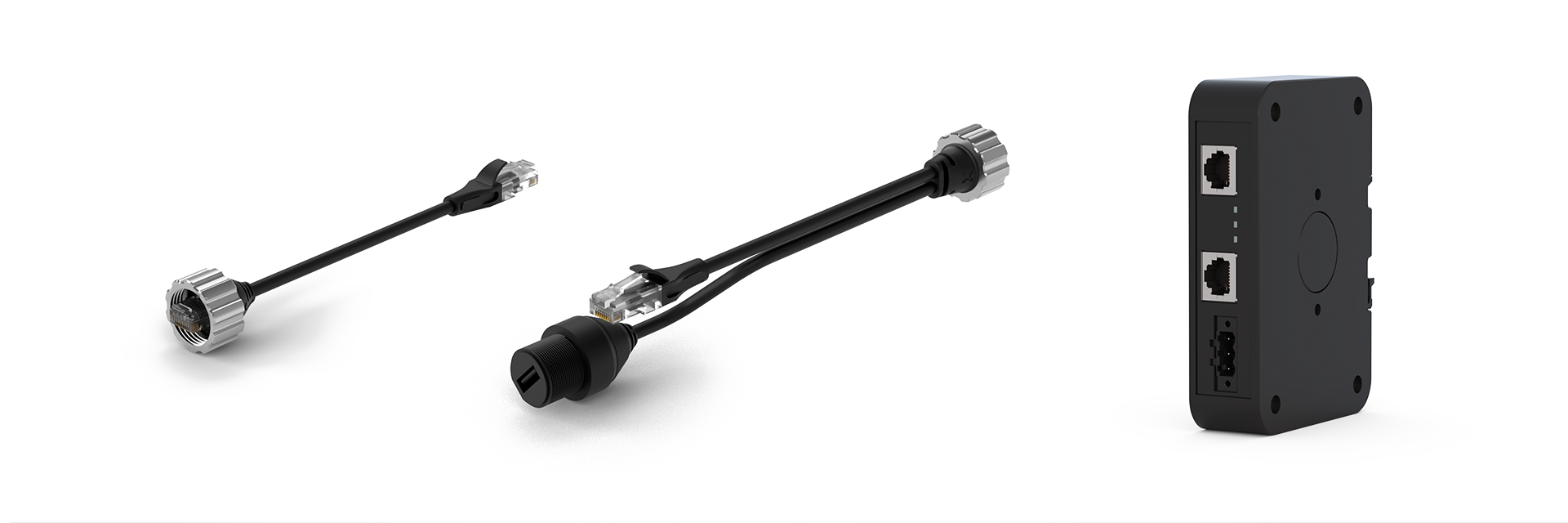 Cables for PoE and Ethernet/USB, PoE injector for the C6 X1 panels distributed by KEB Automation
